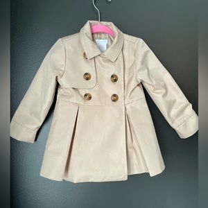 NWOT TAHARI baby girl beige cream trench coat size 12M
